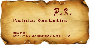Paulnics Konstantina névjegykártya